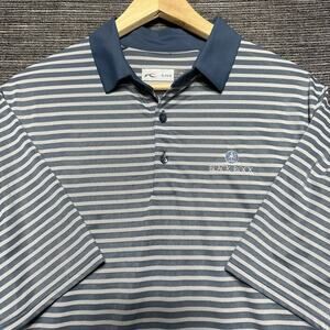Kjus Polo Shirt Men's XL 54 Blue Luis Stripe Short Sleeve Comort Fit Black Rock